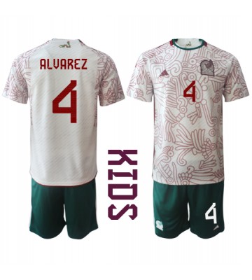 Lacne Dětský Futbalové dres Mexiko Edson Alvarez #4 MS 2022 Krátky Rukáv - Preč (+ trenírky)